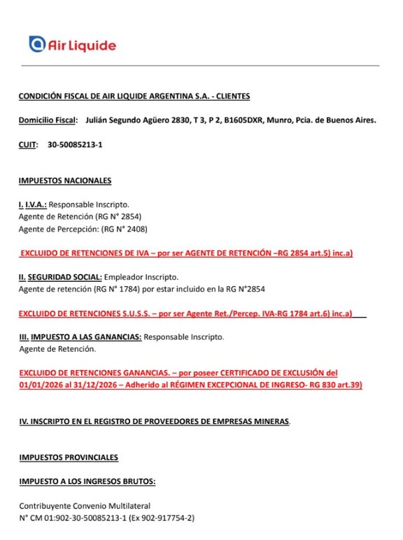Legajo Impositivo ALASA